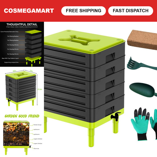 Tray worm composter bin - worm, 100l