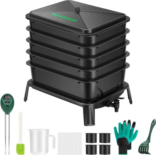 Vivosun tray worm composter - vivosun, 5-tray